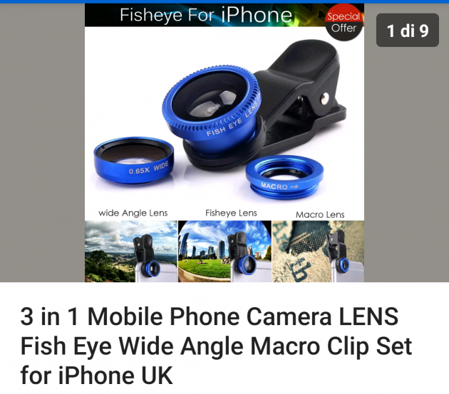 Le lenti su ebay